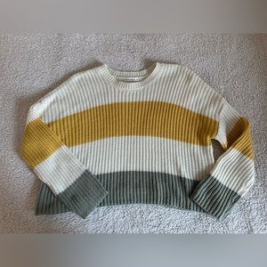 Moon & Madison | Cropped Striped Knit Sweater